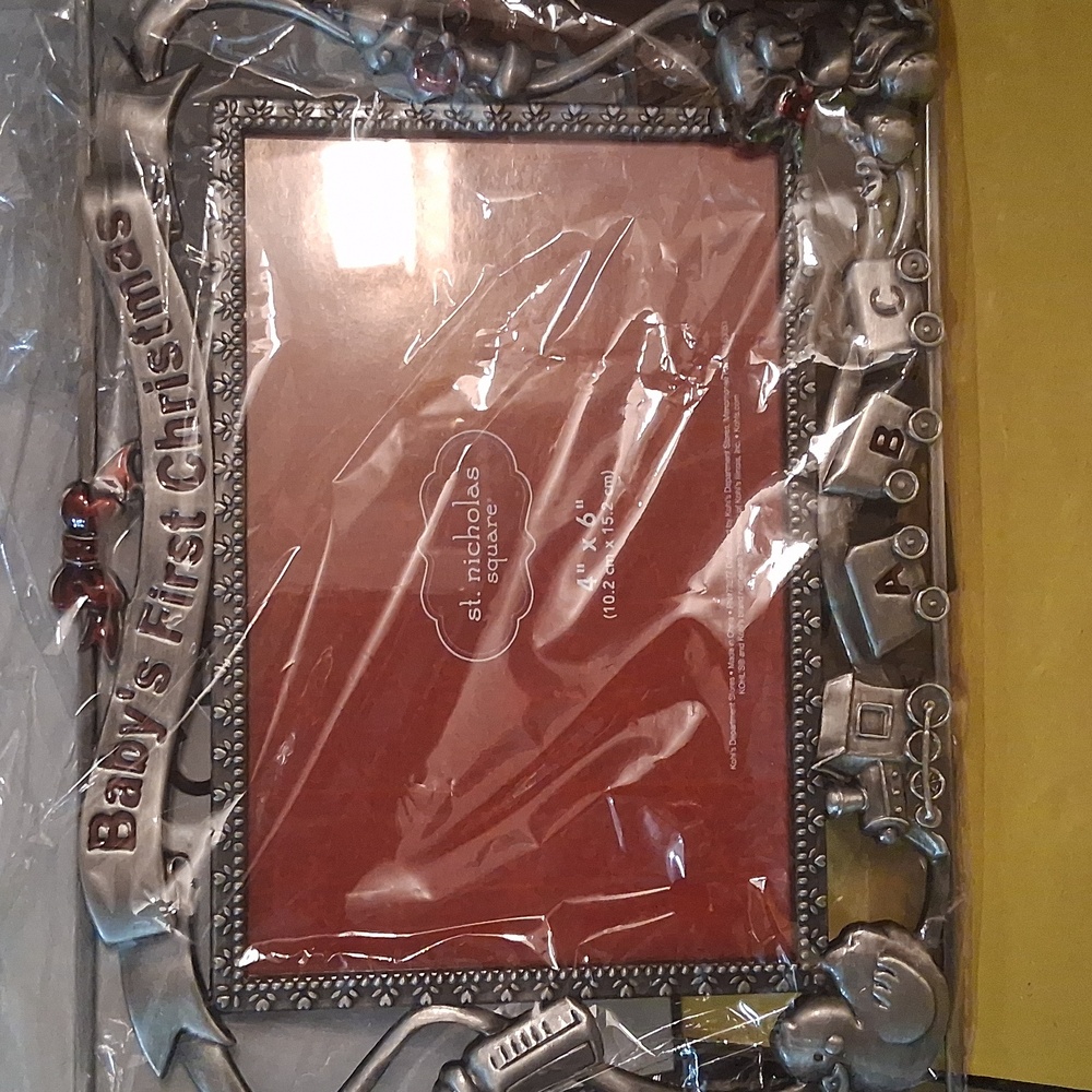 St. Nicholas Square Silver Baby's First Christmas Frame